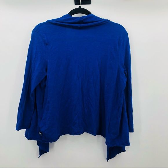 North Face Thin Cotton Cardigan Size Med Royal blue open front waterfall - Picture 8 of 9